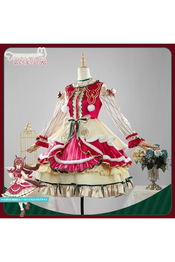 2XXT Cosplay Uma Musume Pretty Derby Mejiro Bright Starry Snow Lolita Christmas Cosplay Costume